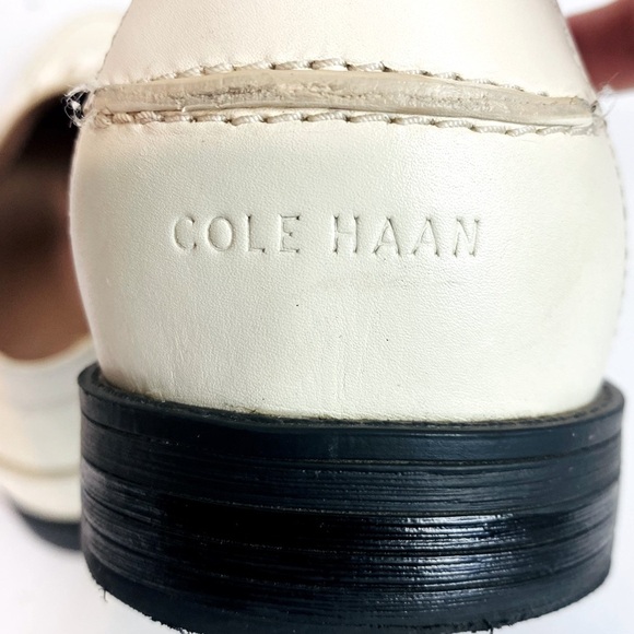 Cole Haan Ivory Leather Stassi Chain Loafer Size 11 - Picture 5 of 7